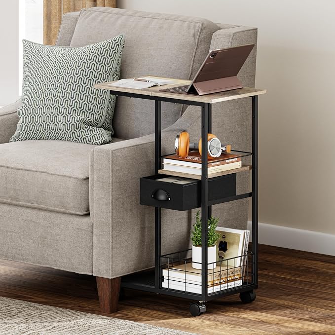 Rolling C Shaped Side Table - Image 8
