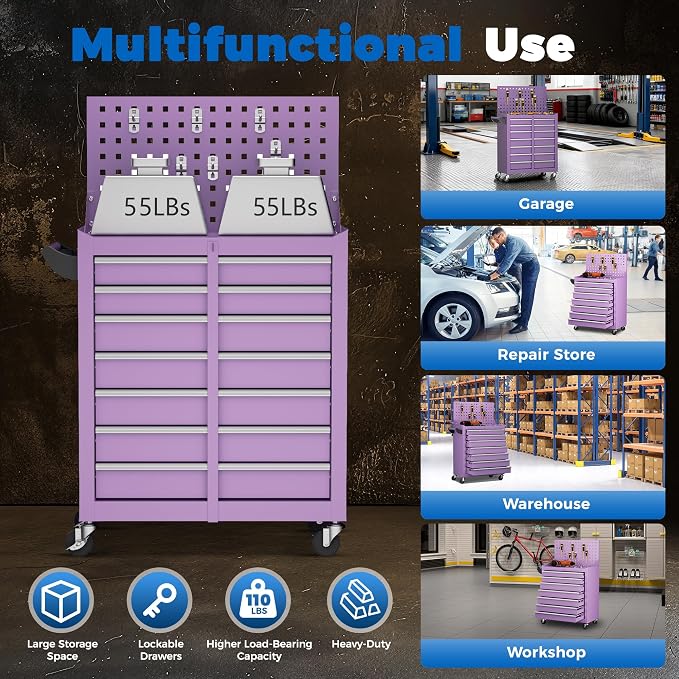 INTERGREAT 7 Drawers Rolling Tool Box - Image 4