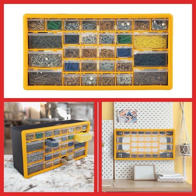 Stalwart 30-Drawer Plastic Small Parts Organizer, or Wall Storage Drawers - Image 7