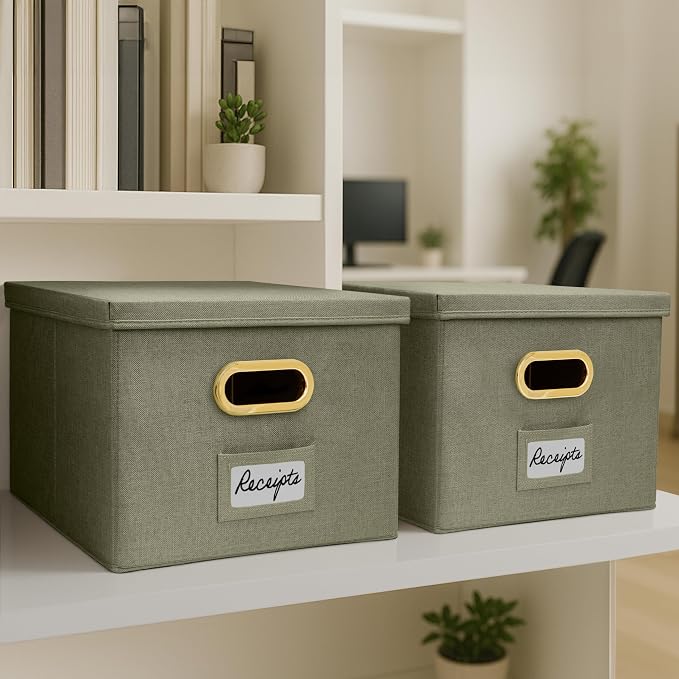 Decorative File Organizer Box Set of 2 - Image 9