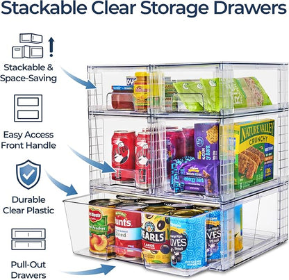 Sorbus Stackable Clear Storage Drawers 5 Pack Acrylic Organizers, Pantry Drawers - Image 5