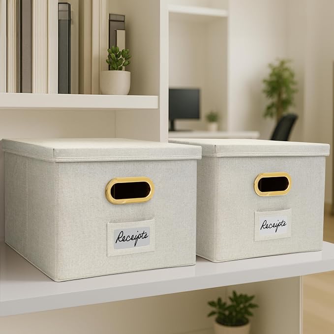 Decorative File Organizer Box Set of 2 - Image 9