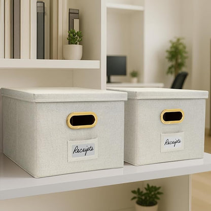 Decorative File Organizer Box Set of 2 - Image 9