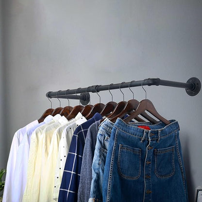 WEBI Clothing Rack Wall Mount, Heavy Duty Iron Garment Rack Bar, Retail Display - Image 3