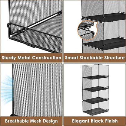 Tiaoheka 4-Tier Stackable Closet Organizers and Storage, Metal Wire Storage - Image 7