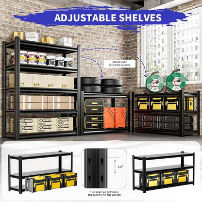 Garage Shelving – 5-Tier Heavy Duty Metal Storage Shelves, Adjustable - Image 5