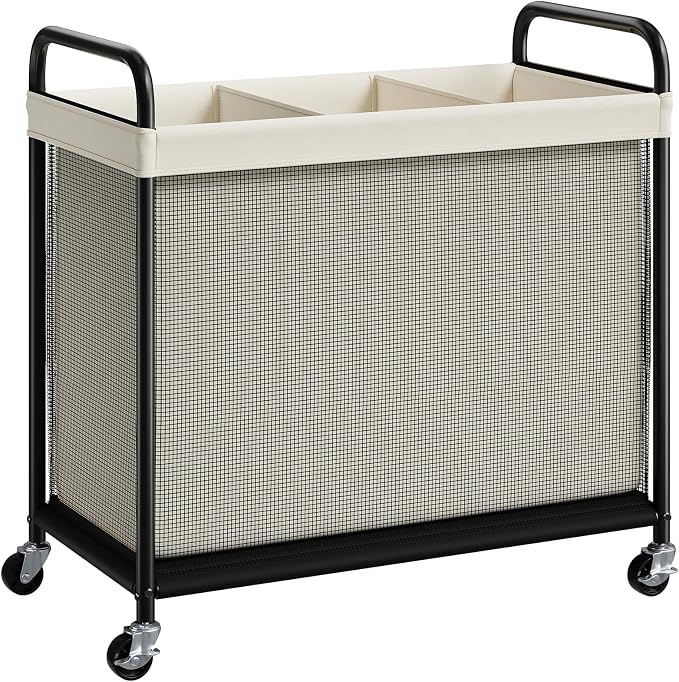ELYKEN Laundry Hamper 3 Section, 120L Rolling Laundry Sorter by ELYKEN