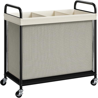 ELYKEN Laundry Hamper 3 Section, 120L Rolling Laundry Sorter by ELYKEN