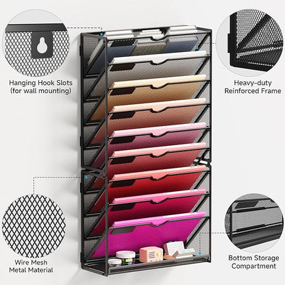 Lavatino 10-Tier Hanging Wall File Folders Organizer - Image 3