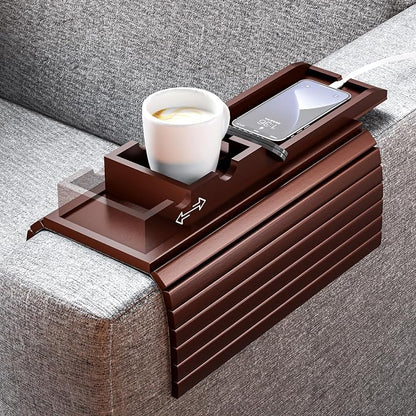 Bestjing Bamboo Couch Armrest Table by Bestjing