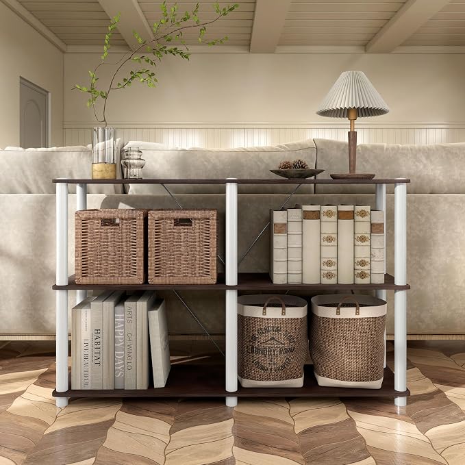 Homes: Inside + Out Apexa Modern 3-Tier Extra Wide Shelving Units, Collectibles - Image 2