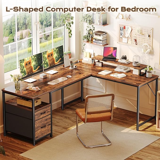 PRAISUN 63 Inch L Shaped Desk - Image 3