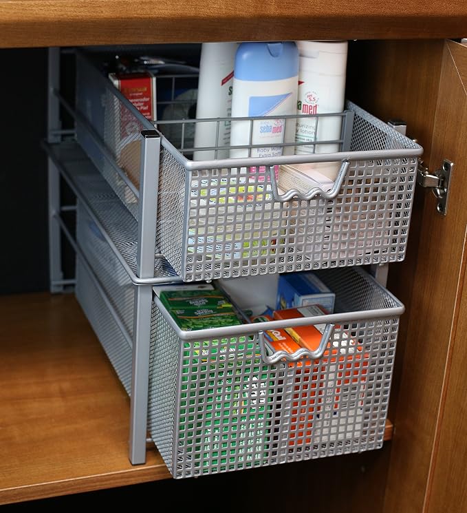 Deco Brothers Stackable Pull Out Cabinet Sliding Basket - Image 8