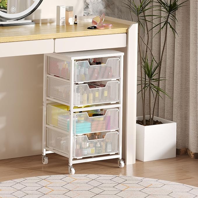 4-Drawer Rolling Storage Cart, Utility Cart - Image 8