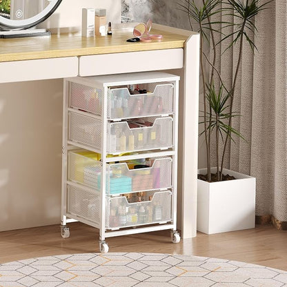 4-Drawer Rolling Storage Cart, Utility Cart - Image 8