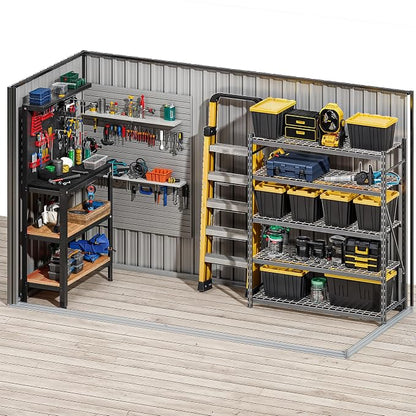 DWVO 9' x 4' Outdoor Storage Shed, Lockable Double Doors, Sloped Roof, - Image 6