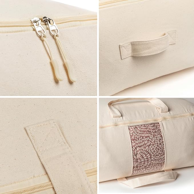 Soft Canvas Storage Bags with Zipper. Thick Breathable - Image 7