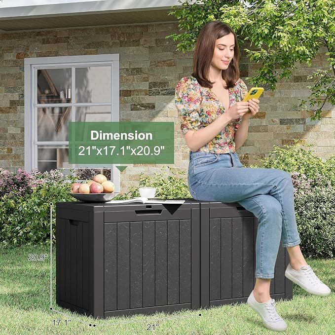 32 * 2 Gallon Outdoor storage deck Box Waterproof ，garden tool, backyard cushion - Image 6