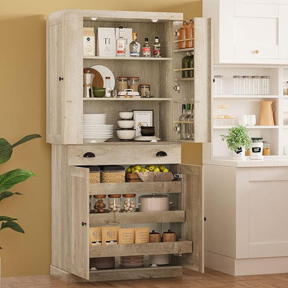 IRONCK Kitchen Pantry Cabinet 72" Height, Freestanding Cupboard by IRONCK