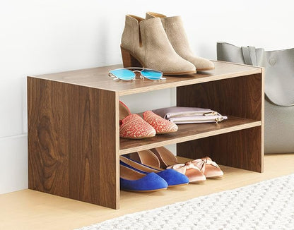 Whitmor Wood Stackable 2-Shelf Shoe Rack, 31 inches，2 Pack - Image 2