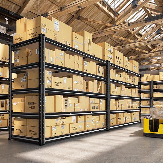 REIBII 48" W Garage Shelving 3080LBS Storage Shelves 5 Tier Industrial Shelving - Image 2