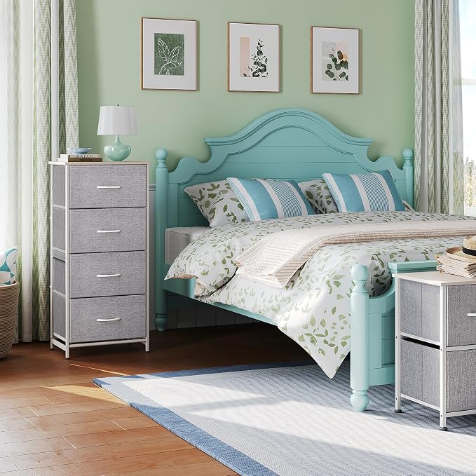 WLIVE 4 Drawers Dresser for Bedroom, Light Grey Fabric Clothes Storage - Image 4