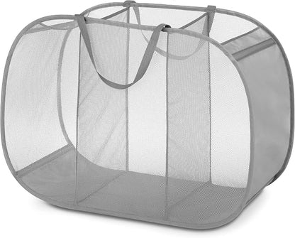 Whitmor Mesh Popup Laundry Hamper 3 Compartment Sortable Horizontal Collapsible by Whitmor