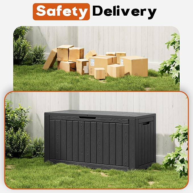 Outdoor Deck Storage Box, Resin Deck Boxes Indoor and outdoor, Waterproof - Image 5