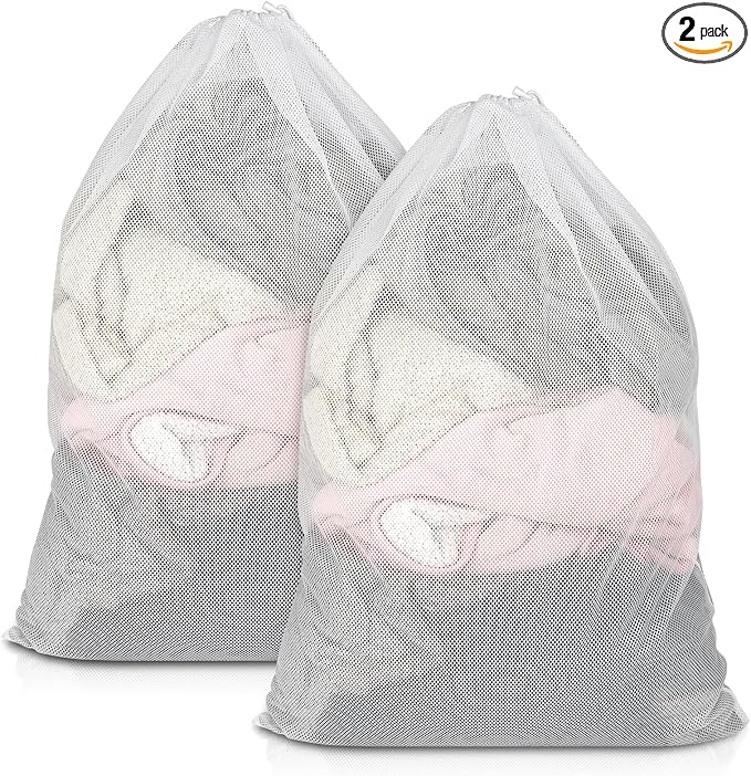 2 Pack Mesh Laundry Bags, 23 x 34 Inches Heavy Duty Mesh Laundry Bag, Large by PEASUG