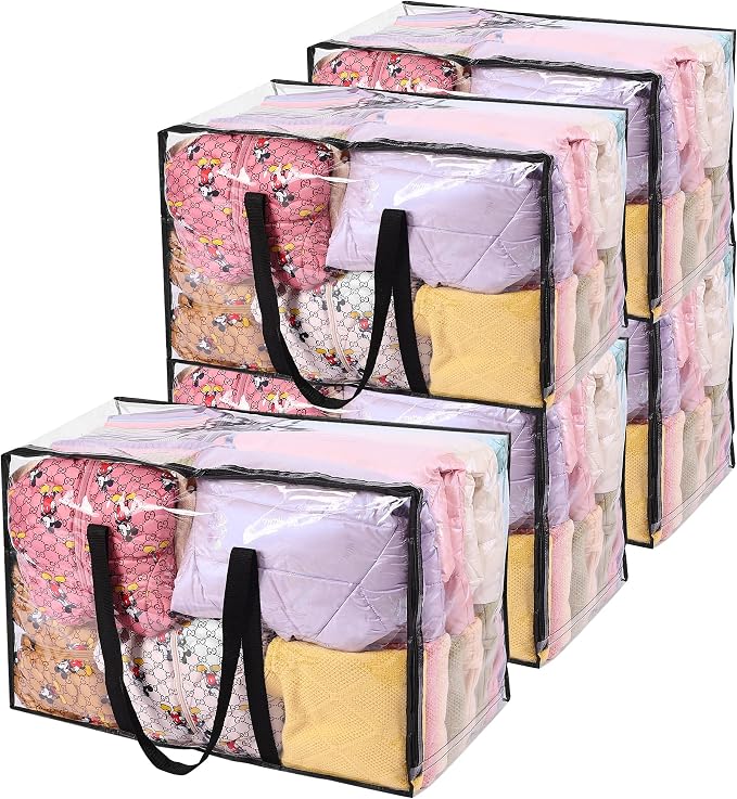 Vieshful 5 Pack Clear Comforter Storage Bag, 110L Over-Sized Clothes Storage Bag by Vieshful
