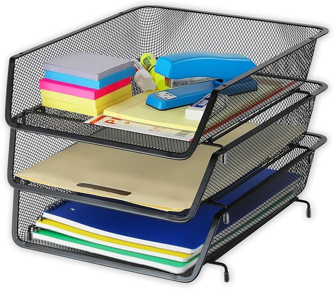 Simple Houseware Stackable Desk File Document Letter Tray Organizer, 3 Packs by SimpleHouseware