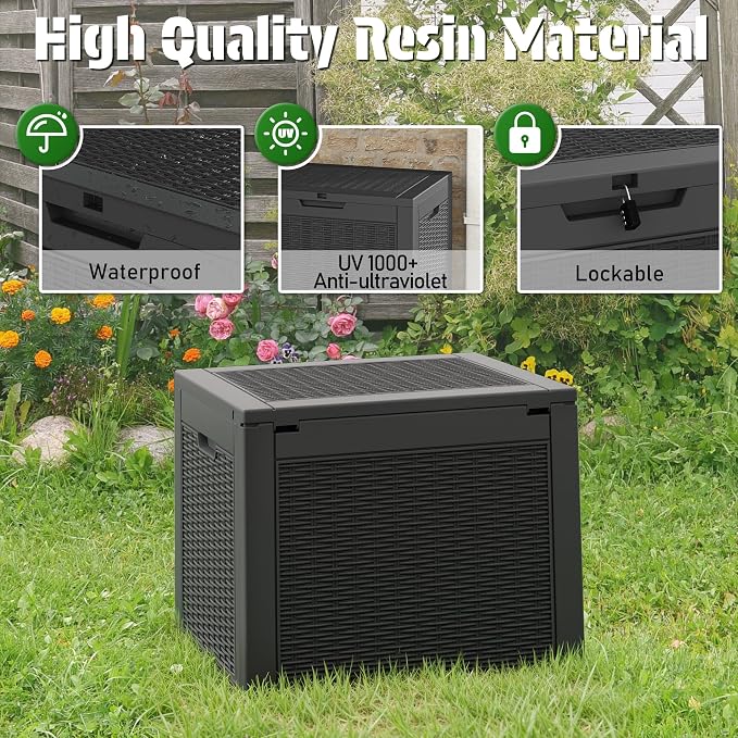 31 Gallon Outdoor Storage Deck Box Waterproof, Garden Tool, Backyard Cushion - Image 5