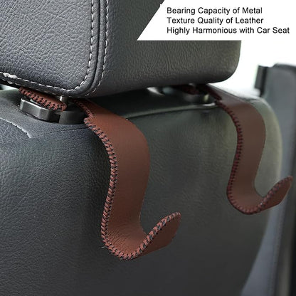 Amooca Car Seat Headrest Hook 4 Pack Metal Core Hanger Universal Car Storage - Image 4