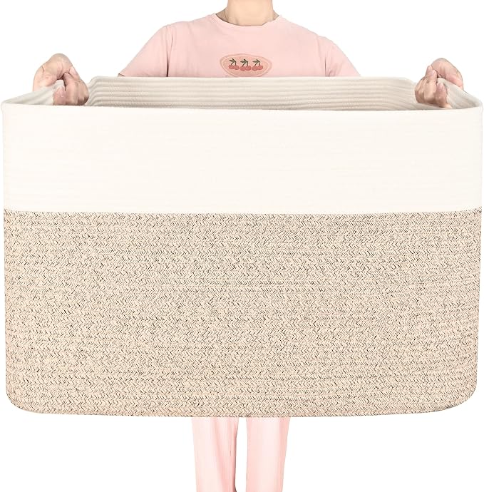 MINTWOOD Design 112L Extra Large Blanket Basket Holder Living Room, Pool Towels by MINTWOODDesign