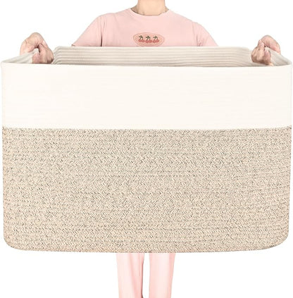 MINTWOOD Design 112L Extra Large Blanket Basket Holder Living Room, Pool Towels by MINTWOODDesign