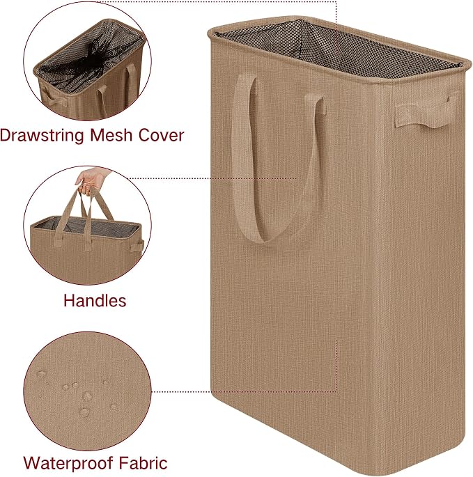 efluky Slim Laundry Basket, Narrow Laundry Hamper - Image 3