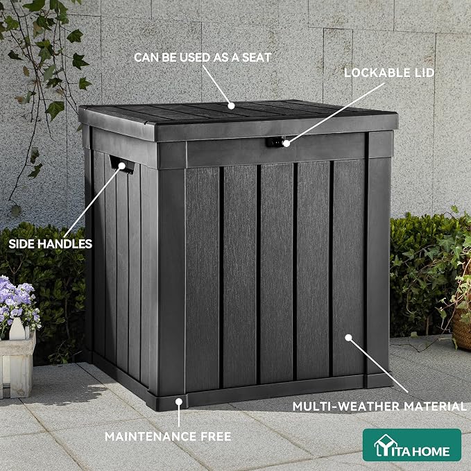 YITAHOME Deck Box, 51 Gallon Weatherproof Outdoor Storage Container - Image 3