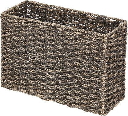 mDesign Rustic Farmhouse Woven Seagrass Toilet Paper Holder Basket - Image 6