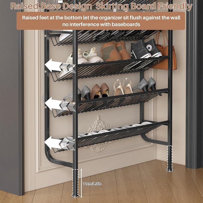 UMDONX 9 Layer Shoe Rack for 27 Pairs Shoes, Freestanding Shoe Organizer - Image 6