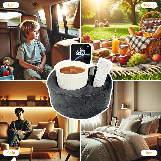 Xchouxer Couch Cup Holder Pillow, Sofa and Bed Organizer Caddy - Image 5