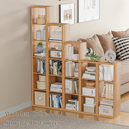 Tall Cube Storage Organizer Bookcase, 5 Tier 11 inch Open Back Cubical Shelf - Image 5