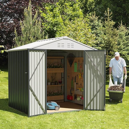 JUMMICO Metal Outdoor Storage Shed 6 x 8 FT Metal Shed - Image 6