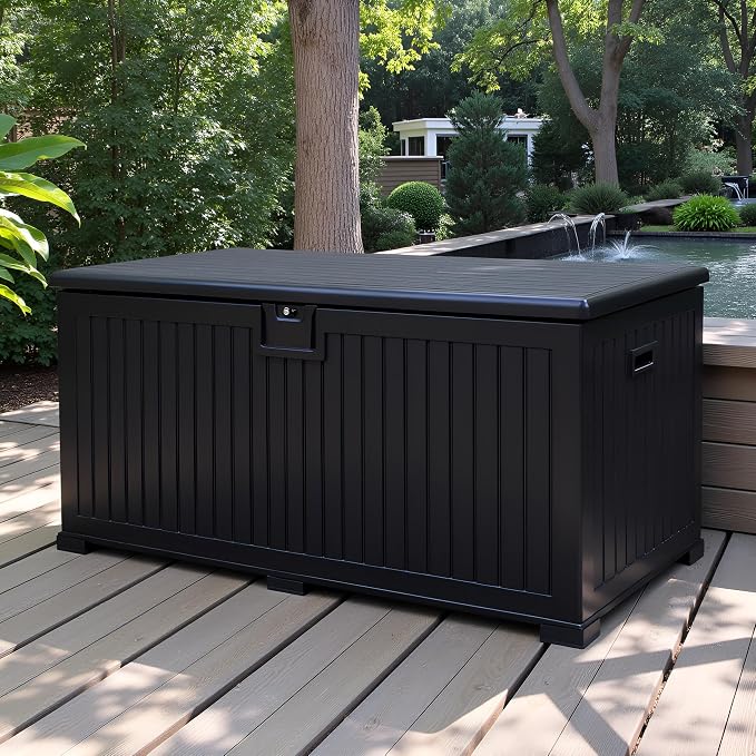230 Gallon Outdoor Storage Box Waterproof, Extra Large Plastic Outside Deck Box by FammyLoft