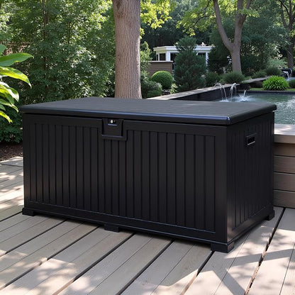 230 Gallon Outdoor Storage Box Waterproof, Extra Large Plastic Outside Deck Box by FammyLoft
