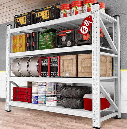 48" Wide Heavy Duty Garage Shelving Units, 3000LBS 24 Deep Storage Shelves by SISESOL