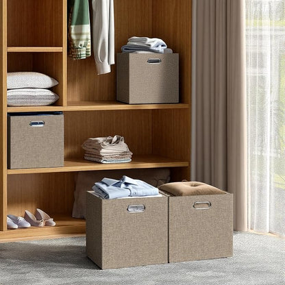 Posprica Collapsible Storage Bins, 13×13 Foldable Storage Cube Boxes Fabric - Image 7