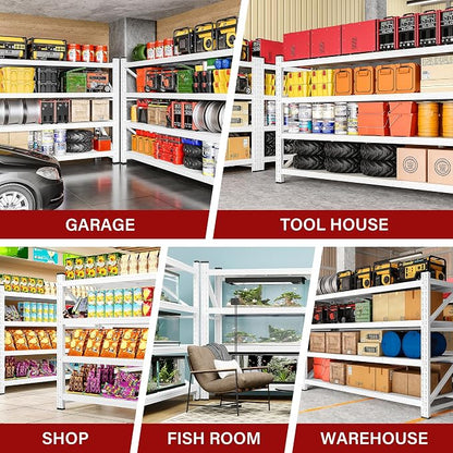 71.3" Wide Heavy Duty Garage Shelving Units, 5000LBS Deep Storage Shelves - Image 5