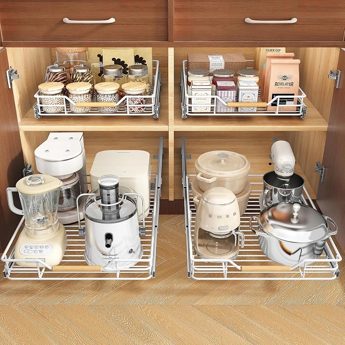 Pull out Cabinet Organizer, Heavy Duty Smooth Sliding Under Cabinet Shelves - Image 2
