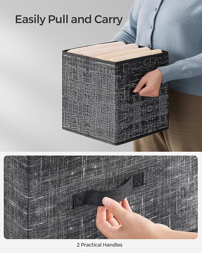 SONGMICS Storage Cubes, 11.8 x 11.8 x 11.8 Inches Non-Woven Fabric Bins - Image 5