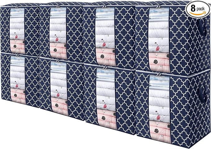 WISELIFE Storage Bags 8 Pack/100L Large Blanket Clothes Organization and by WiseLife